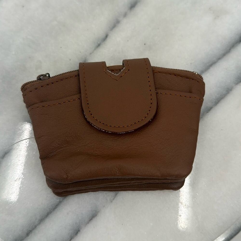 NWT brown leather coin purse